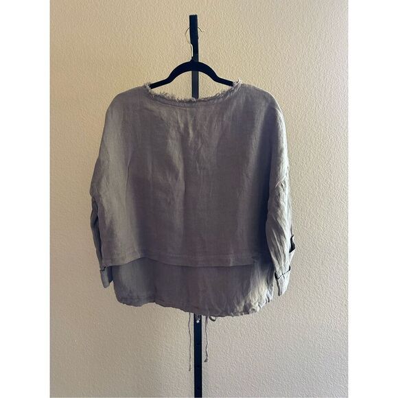 Revolve Krisa Los Angeles 100% Linen Jacket in Grey Size S - Picture 3 of 6